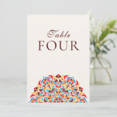 Numéro de table de mariage floral fantaisiste oran (Debout devant)