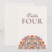 Numéro de table de mariage floral fantaisiste oran (Devant / Derrière)