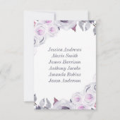 Numéro de table de mariage floral lavande et gris (Dos)