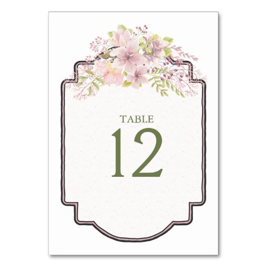 Numéro de table de mariage floral Magnolia Blush R (Par défaut)