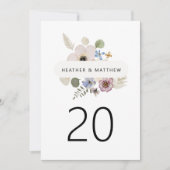 Numéro de table de mariage floral moderne (Devant)