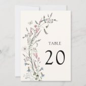 Numéro de table de mariage floral pastel (Devant)