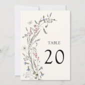 Numéro de table de mariage floral pastel (Dos)