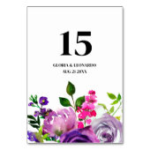 Numéro de table de mariage floral pourpre romantiq (Par défaut)