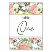 Numéro de table de mariage floral rose coquille d' (Dos)