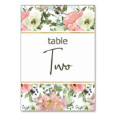 Numéro de table de mariage floral rose coquille d' (Dos)