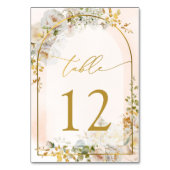 Numéro de table de mariage floral rose élégant (Dos)