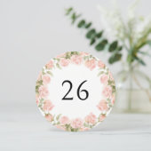 Numéro de table de mariage floral rose pastel (Debout devant)