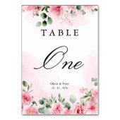 Numéro de table de mariage floral rose poudré (Par défaut)