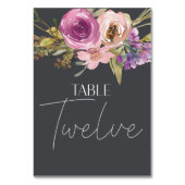 Numéro de table de mariage floral rose poussiéreux (Dos)