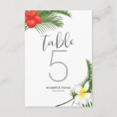 Numéro de table de mariage floral tropical ID475 (Devant)