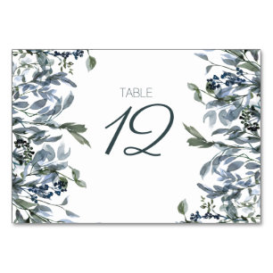 Numéro de table de mariage floral vert argenté sag
