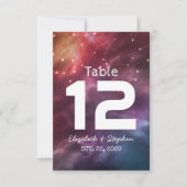 Numéro de table de mariage Galaxie Constellations (Devant)