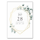 Numéro de table de mariage géométrique Eucalyptus (Dos)
