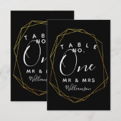 numéro de table de mariage géométrique mariage (Devant / Derrière)