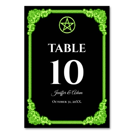 Numéro de table de mariage gothique avec lueur ver (Par défaut)