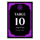 Numéro de table de mariage gothique avec lueur vio (Dos)