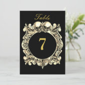 Numéro de table de mariage gothique crânes noir et (Debout devant)