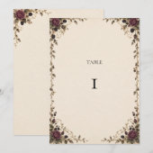 Numéro de table de mariage gothique d'une nuit de (Devant / Derrière)