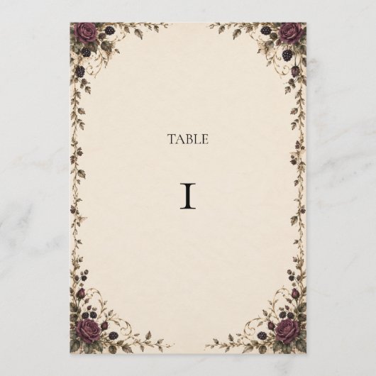 Numéro de table de mariage gothique d'une nuit de (Devant)