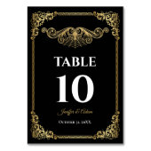 Numéro de table de mariage gothique élégant en or (Dos)