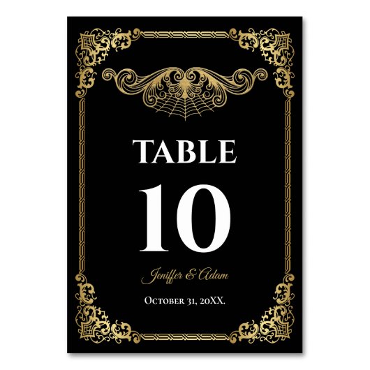 Numéro de table de mariage gothique élégant en or (Par défaut)
