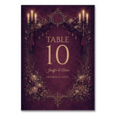 Numéro de table de mariage gothique élégant Hallow (Dos)