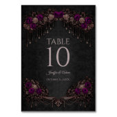 Numéro de table de mariage gothique floral élégant (Dos)