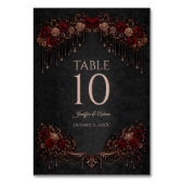 Numéro de table de mariage gothique floral élégant (Dos)