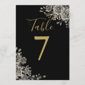 Numéro de table de mariage gothique noir et or (Devant)