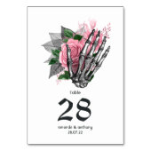 Numéro de table de mariage gothique squelette flor (Dos)