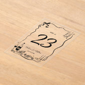 Numéro de table de mariage gribouillages dessins à (Poser)