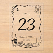Numéro de table de mariage gribouillages dessins à (Recto)