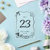 Numéro de table de mariage gribouillages dessins à (Insitu (Mariage))