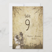 Numéro de table de mariage Halloween couple de squ (Dos)