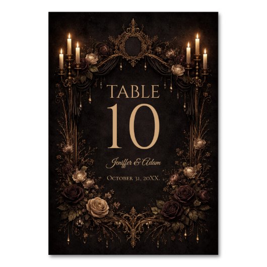 Numéro de table de mariage Halloween gothique élég (Par défaut)