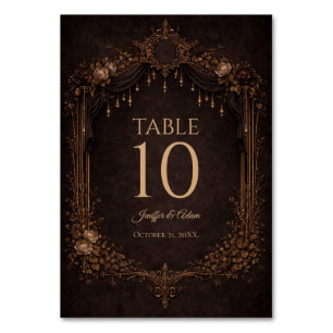 Numéro de table de mariage Halloween gothique élég