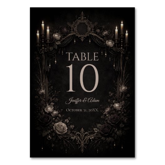 Numéro de table de mariage Halloween gothique élég (Par défaut)