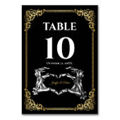 Numéro de table de mariage Halloween gothique fonc (Dos)