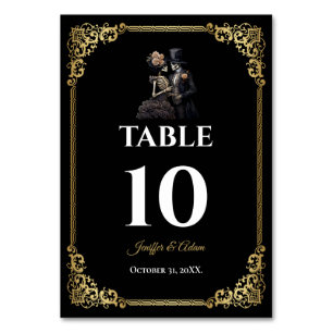 Numéro de table de mariage Halloween gothique fonc