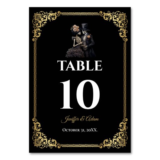 Numéro de table de mariage Halloween gothique fonc (Par défaut)