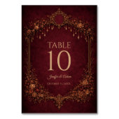 Numéro de table de mariage Halloween gothique roug (Dos)