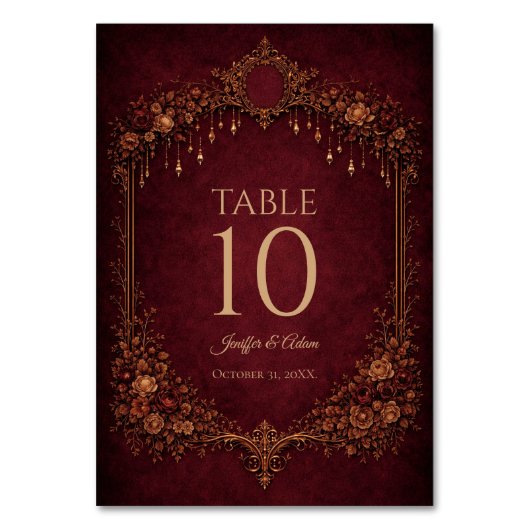 Numéro de table de mariage Halloween gothique roug (Par défaut)
