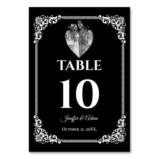 Numéro de table de mariage Halloween gothique somb (Par défaut)