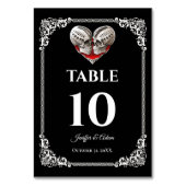 Numéro de table de mariage Halloween gothique somb (Dos)
