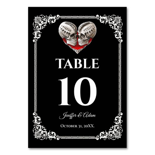 Numéro de table de mariage Halloween gothique somb (Par défaut)