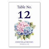 Numéro de table de mariage Hydrangea (Dos)