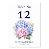 Numéro de table de mariage Hydrangea (Dos)