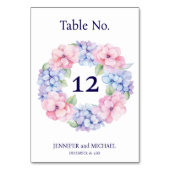 Numéro de table de mariage Hydrangea (Dos)