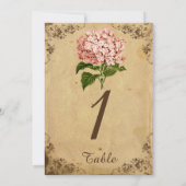 Numéro de table de mariage Hydrangea vintage (Dos)